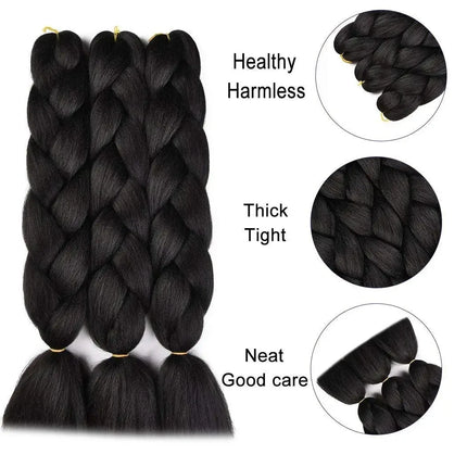 Solid color big braid European, American and African wigs extend 60cm 100g/piece for twisted box braided hair