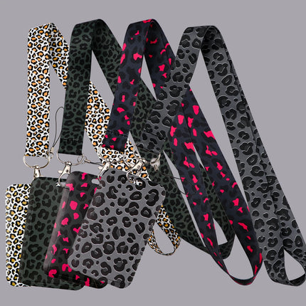 Gray Leopard Print Fashion Lanyard for Key Neck Strap Lanyard Card ID Badge Holder Key Chain Key Holder Keyring Accessories Gift