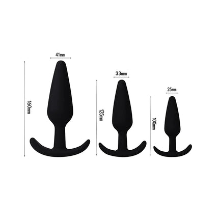 Prostate Massager 3 Different Size Silicone Plugs Anal Butt Plug Anal Dilation Trainer Adult Games Sex Toys For Men Women SM