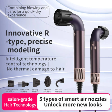 Professional 5 in 1 Hair Dryer with Hot  Cold Air Function Thermostatic Protect Hair Lightweight Portable Blow Dryer Fast Drying
