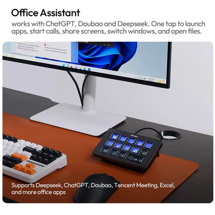 Ulanzi D200H Deck Dock Streaming Controller 7-in-1 One-Tap Creative Hub Customizable Stylish Desk Intelligent Lighting Control