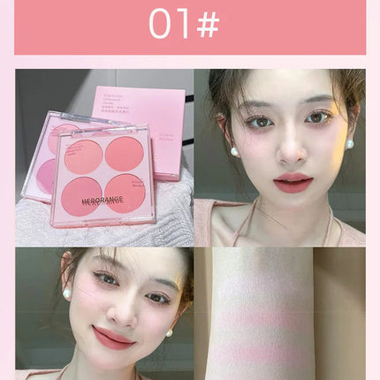 4 Colors Blush Powder Face Makeup Set Mixed Sweet Warm Colors Matte Cheek Powder Facial Beauty Cosmetic Makeup Blush