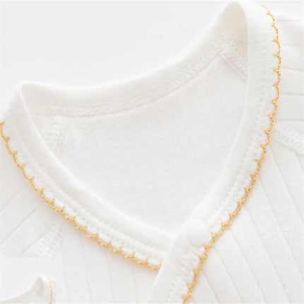 Lawadka 0-6M Spring Baby Girls Boys Romper Hat Cotton White Clothes For Girls Fashion Infant Jumpsuit Newborn Babies 0 to 3 M