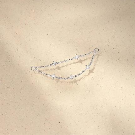 CANNER 1PC 925 Sterling Silver Chain Tassel Piercing Earrings Chain Charm Accessories For Woman Shiny Earring Fine Jewelry Gift