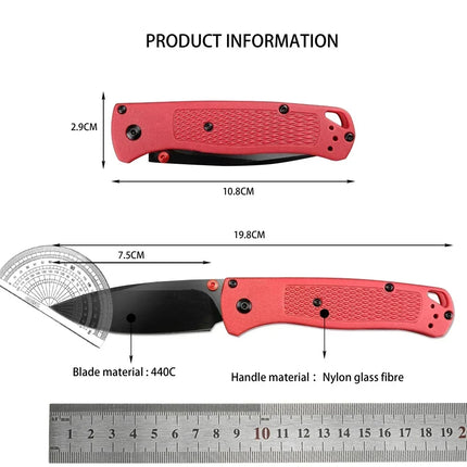 535 Bugout High Quality Folding Pocket Knife 440C Steel Blade Nylon Fiber Handle Outdoor Knife Camping Portable Tool
