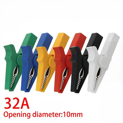 32A 55MM HV Alligator Clip for Banana Plug 4mm Multimeter Pen Cable Probes Crocodile Clip 6pcs Battery Test Clip
