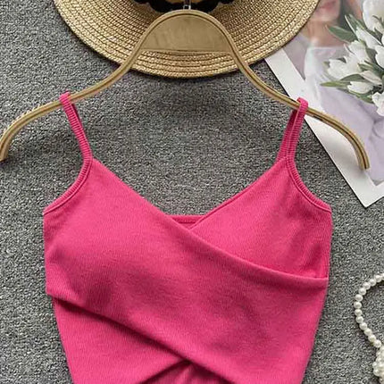  Irregular Casual Sport Camisole Women Strap Design Solid Fashion 2025 Y2K Elegant Ladies Chic Slim Tank Tops