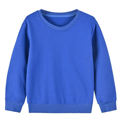 Autumn Children's Hoodies Tops Colorful Clothes Toddler Baby Kids Boys Girls Cotton Casual Solid Plain Sweatshirt 3-10Years
