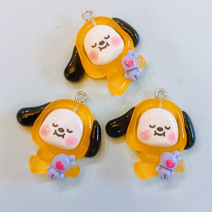 10pcs Kawaii  Koala Heart Resin Cute Charms For Jewelry Making Earrings Necklace Keychain Diy Handmade Accessories