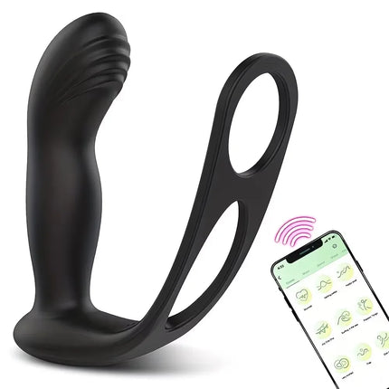 APP Control Vibrator for Men Male Thrusting Vibartor Prostate Massager Delayed Ejaculation Cork Ring Butt Plug Sex Toy for Adult
