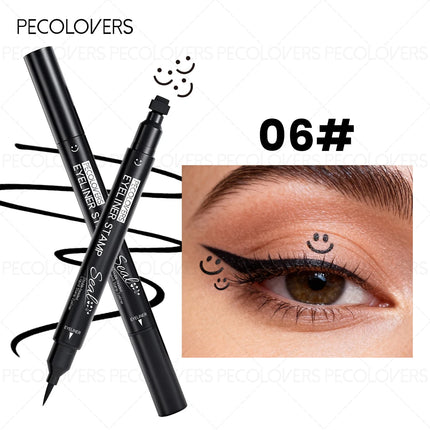 Double-ended Seal Liquid Eyeliner, Multiple Seal Styles, Quick-drying, Suitable for Various Makeup Looks, Eye Makeup