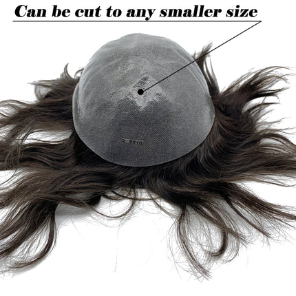 Toupee Men Capillary Prosthesis Wig Man 0.06mm Full Skin Real Human Hair Short Wigs Hair Piece Prosthetic Hair Male System Unit