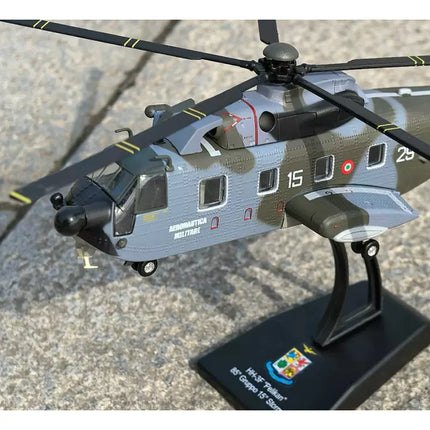 1/100 Scale Italian Sikorsky HH-3F Pelican Long-Range Search And Rescue Helicopter Alloy Aircraft Model Collection Decoration