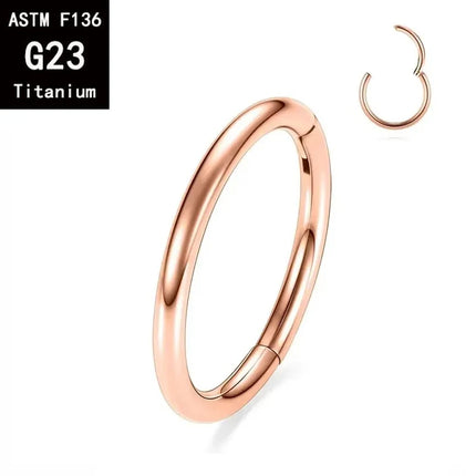 1/10PCS ASTM F136 Titanium Hinged Hoop Nose Rings 20G 18G 16G Septum Ring Wholesale Body Piercing Jewelry Cartilage Rook Earring