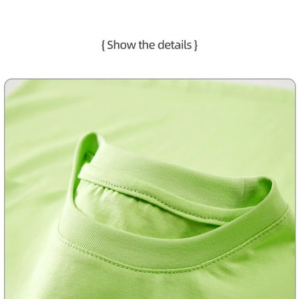 1pcs Summer Pure Cotton Boys Girl Solid Color Tees Fashion Top Childrens Short Sleeve Clothes T-shirts Child Loose Casual Tshirt