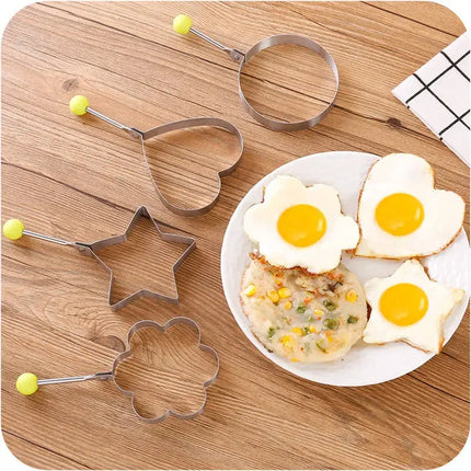Stainless Steel Omelette Mold Maker Love Star Bear Flower Fried Egg Mold Pancake Shaper Cooking Baking Tools Kitchen Accessories