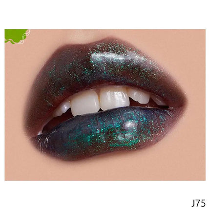 Girlcult Black Shimmer Lipgloss Pearlescent Chameleon Glitter Lip Tint Lip-Plumping High Shine Moisturizing Lipstick 3.5g