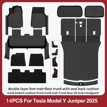 Floor Mats For 2025-2026 Tesla Model Y Juniper Premium/Performance TPE Floor Liner& Accessories Full-Door Sill Protective Cover