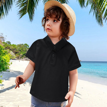 Baby Boys POLO Shirts Kids Short Sleeved T-shirt 2026 New Summer Solid Lapel Tops Toddler Boy Clothes 18M-6Y Children Clothing
