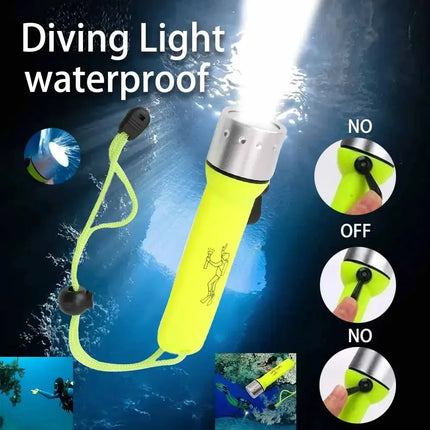 Led Professional waterproofing Diving Flashlight Strong Underwater Lighting Home Outdoor Emergency Lighting High Beam Flashlight
