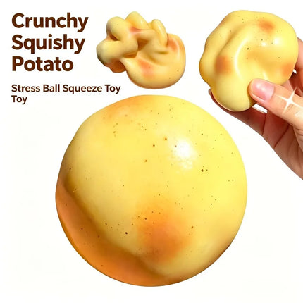 Crunchy Squishy Potato Stress Ball Fidget Toy Crispy Potato Squishy Squeeze Ball Handmade Round Blocks Filled ASMR for Adult