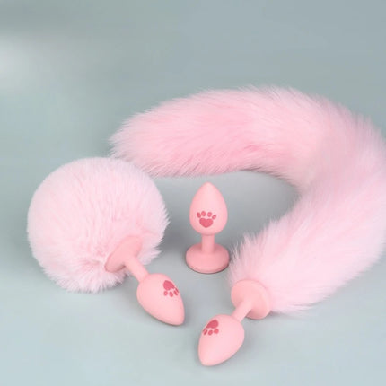 Cat Paw Anal Plug Adult Couple Games Butt Plug Erotic Product Penetration Anal Toy with Hairball Fox Tail Sex Toys for Men Women