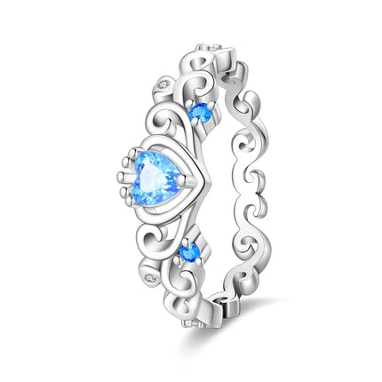 Rings For Women 100% 925 Sterling Silver Pink Heart Crown Star Moon Snowflake Zircon Rings Fashion Engagement Wedding Jewelry
