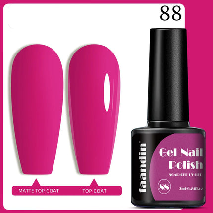 Faandin 7ml 1 Bottle, Solid Color Gel Nail Polish, Selected Red Nail Polish Gel, Uv Lamp Quick-Drying, Alcohol-Free, Full Color, Not Easy to Fade, High Saturation Color, Easy to Use, Can Be Used at Home, Essential Item for Fa
