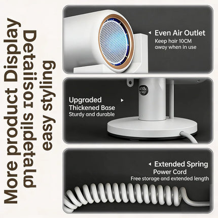 2026 Hotel Specific Hair Dryer, High-Speed Silent, Negative Ion Digital Display, No Drilling, Wall Mounted Bathroom, Toilet