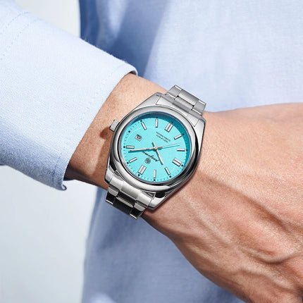 PAAZOMU  Luxury Fashion Man Clock Top Business Waterproof Luminous Date Week Men's Watches Quartz Stainless Steel Men Wristwatch