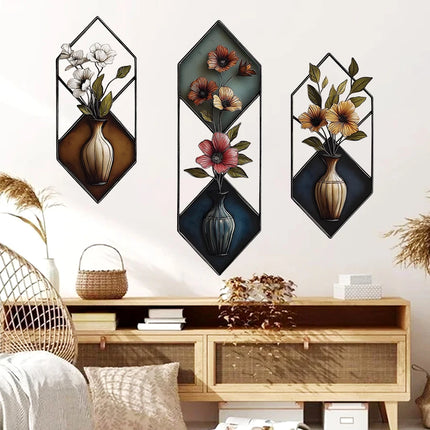 Imitation Wall Painting Realistic Vase Self-adhesive Wall Stickers Home Decoration for Living Room Bedroom Wall Art Decals