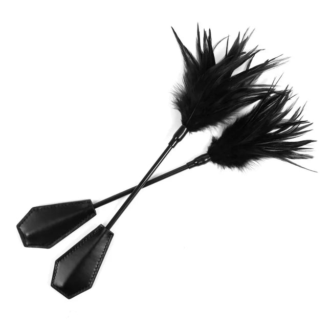 Flirt Tickle Erotic Feather With Fetish Punish Leather Spank Whip For Women Men Sex Blindfolded Stimulation Teasing Stick Toys