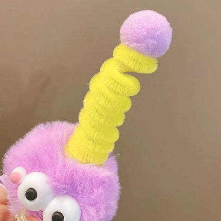 1/5pcs Colorful Little Monster Hairpins Girls Kid Cartoon Plush Antenna Briquettes Hair Clips Barrette Big Eye Doll Headwears