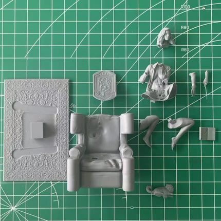 1/24 Scale DieCast Resin Figure Model Kit Wizardess on The Sofa Hobby Miniature Toys Unassembled Unpainted DIY Diorama