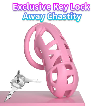 Male Chastity Cage Device Lock Belt Set Flat And Curved Rings ABS Material Removable Metal Lock Training Urethral Opening