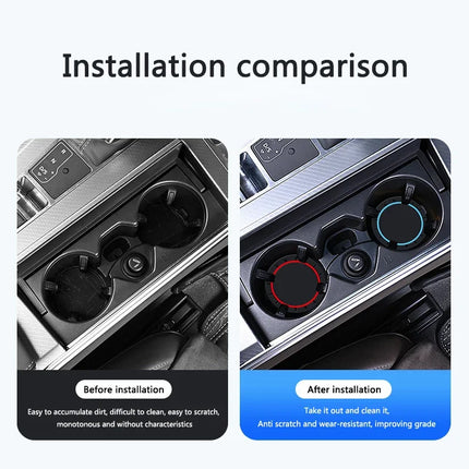 New 2pcs Car Coaster Mats Water Cup Non-slip Pads For Volkswagen GOLF 5 Tiguan Polo Golf 6 Golf 7 Jetta Accessories