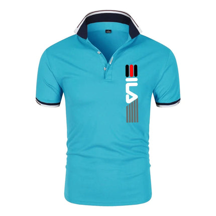 Summer New Men's Lapel Anti-pilling Polo Shirt Printing Short Sleeve Casual Business Fashion Slim Fit Polo Shirt for Men