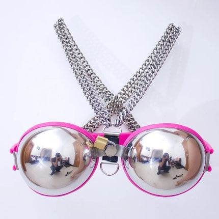 New 3 Colors Stainless Steel Women Adjustable Chastity Bra Lock Female Chastity Device Breast Protection Roleplay Sex Toys