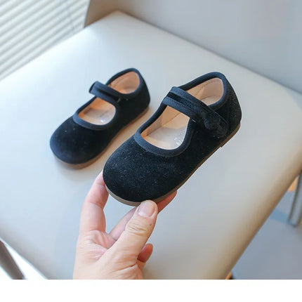 Girls Suede Flats Shoes Soft Sole Kids Moccasin Shoes Japanese Style Solid Color Simple Children's Casual Shoes Spring Autumn