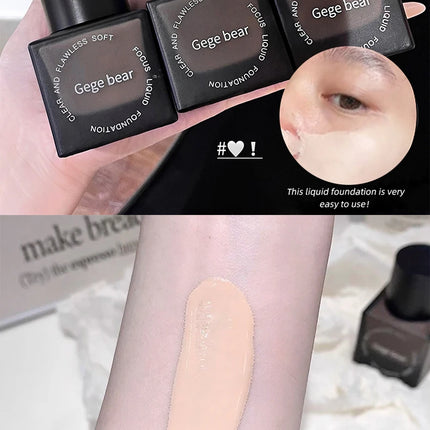 Gege Bear Clear Flawless Foundation, Natural, Hydrating, Long-Lasting, Coverage for Dry and Oily Skin Types to Even Skin Tone