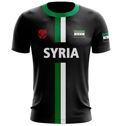 Syria Football Jersey T Shirt Men Outdoor Sports T-shirt 3d Printed Syrian Flag Short Sleeve Oversized Tops Casual Tee Shirts