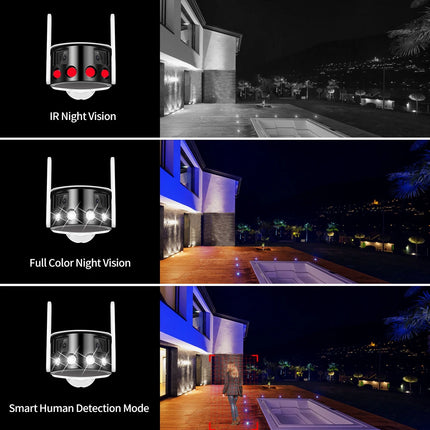 4K 8MP WIFI Dual Lens Panoramic CCTV IP Camera 180° Wide Viewing Angle Outdoor Audio Onvif 4MP Security Surveillance ICSEE