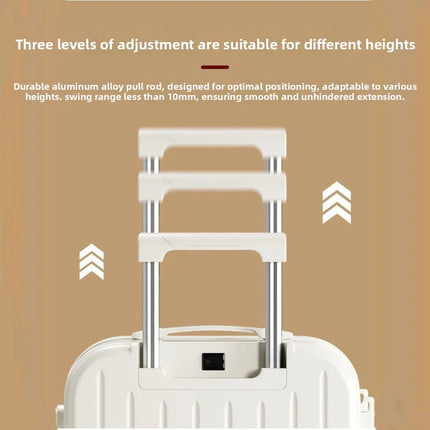 20 Inch Multifunction Large Capacity Luggage Business Carry on Boarding USB Charging Cup Holder 360° Spinner Wheels Suitcase