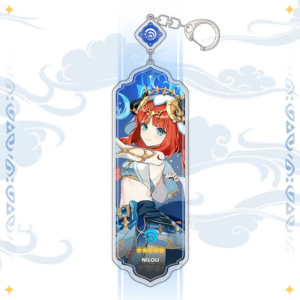 Anime Keychain Linnea Flins Durin Mualani Furina Arlecchin Key Chain Accessories Genshin Impact Cute Bag Pendant Key Ring Gift
