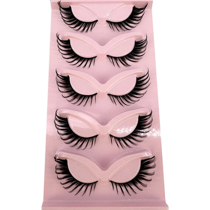New Cat Eye Lashes Mink Eyelashes 3D Curl Winged Natural Realistic Messy End Eye Elongated Thick False Eyelashes Soft Fake Lashe