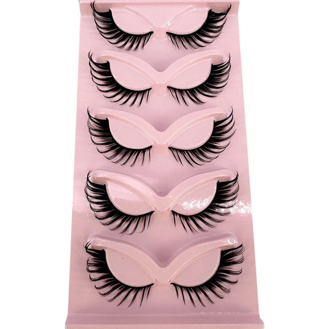 New Cat Eye Lashes Mink Eyelashes 3D Curl Winged Natural Realistic Messy End Eye Elongated Thick False Eyelashes Soft Fake Lashes
