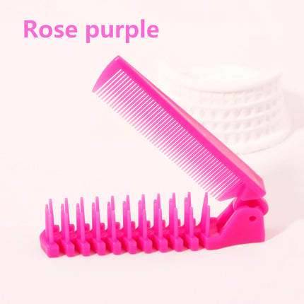 Portable Travel Folding Comb & Brush – Anti-Static Styling Massage Comb, Professional Hair Styling Tool for Real Hair Wigs