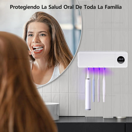 UV Toothbrush Sanitizer UV Light Cleaning Holder Toothbrush Smart Cleaner with Light Clean Air Drying Bathroom Wall Mount Holder
