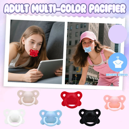 Adult Pacifier Silicone Adult Pacifier Soft Teething Toy Red Large Pacifier Safe Smooth Reusable Fun Adorable Practical