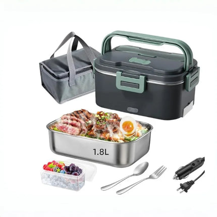 Electric Lunch Box for Adultss 100W 1.8L Portable Heated Lunch Box for men,12V/24V/110V home/Car/Office/Truck,1,8L Removable